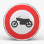 Panneau B9H — Accès interdit aux motocyclettes — vue de face