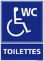 Plaque PMR WC handicapés