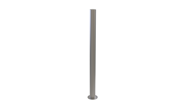 Potelet inox Andria Ø 60 mm — sur platine, inox brossé