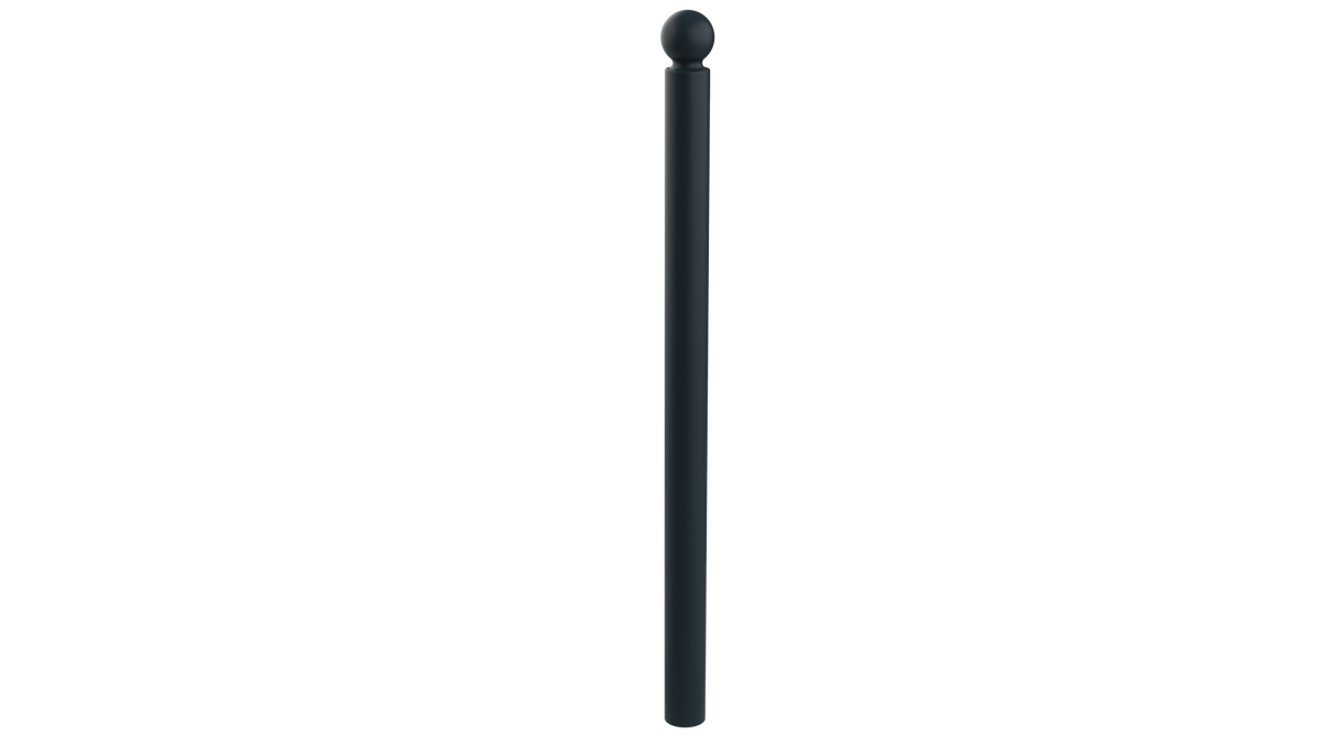 Potelet galvanisé Boulogne Ø 76 mm à sceller, thermolaqué gris anthracite RAL 7016