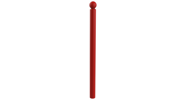 Potelet galvanisé Boulogne Ø 76 mm à sceller, thermolaqué rouge signalisation RAL 3020
