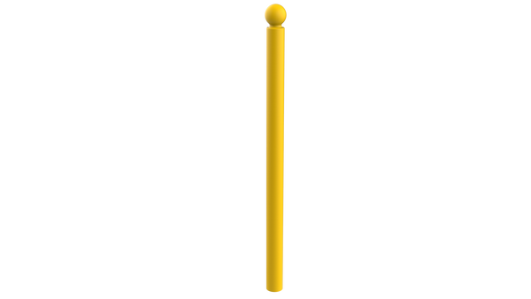 Potelet galvanisé Boulogne Ø 76 mm à sceller, thermolaqué jaune colza RAL 1021