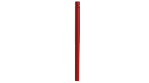 Potelet galvanisé Fontainebleau Ø 76 mm à sceller, thermolaqué rouge signalisation RAL 3020