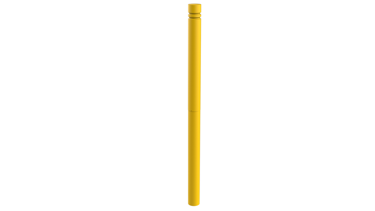Potelet galvanisé Fontainebleau Ø 76 mm à sceller, thermolaqué jaune colza RAL 1021