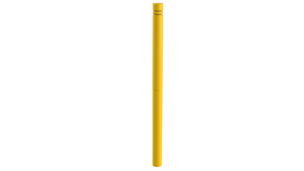 Potelet galvanisé Fontainebleau Ø 76 mm à sceller, thermolaqué jaune colza RAL 1021