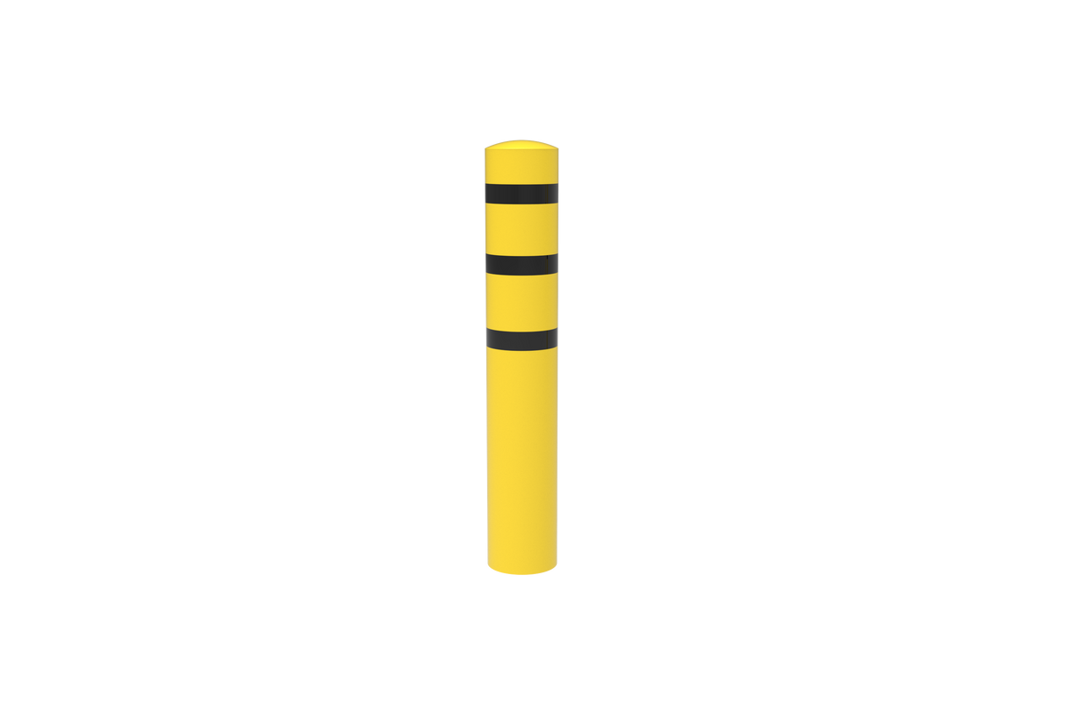 Borne de quai inox Ø 254 mm thermolaquée jaune, hauteur 2 000 mm Image principale du produit