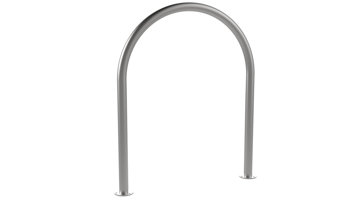 Arceau vélo Toscane sur platine, inox brossé