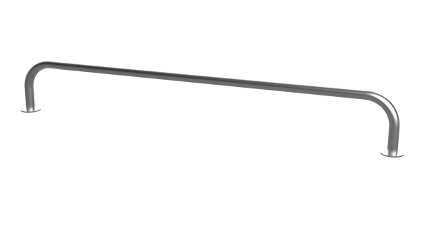 Arceau vélo cargo sur platine, inox brossé