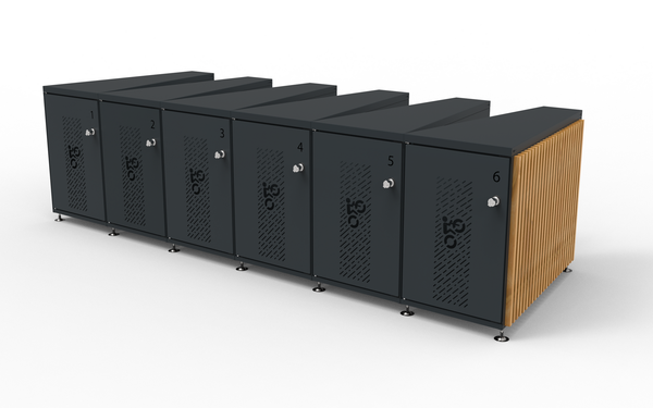 Box à vélo Moduleo, vue de trois quarts