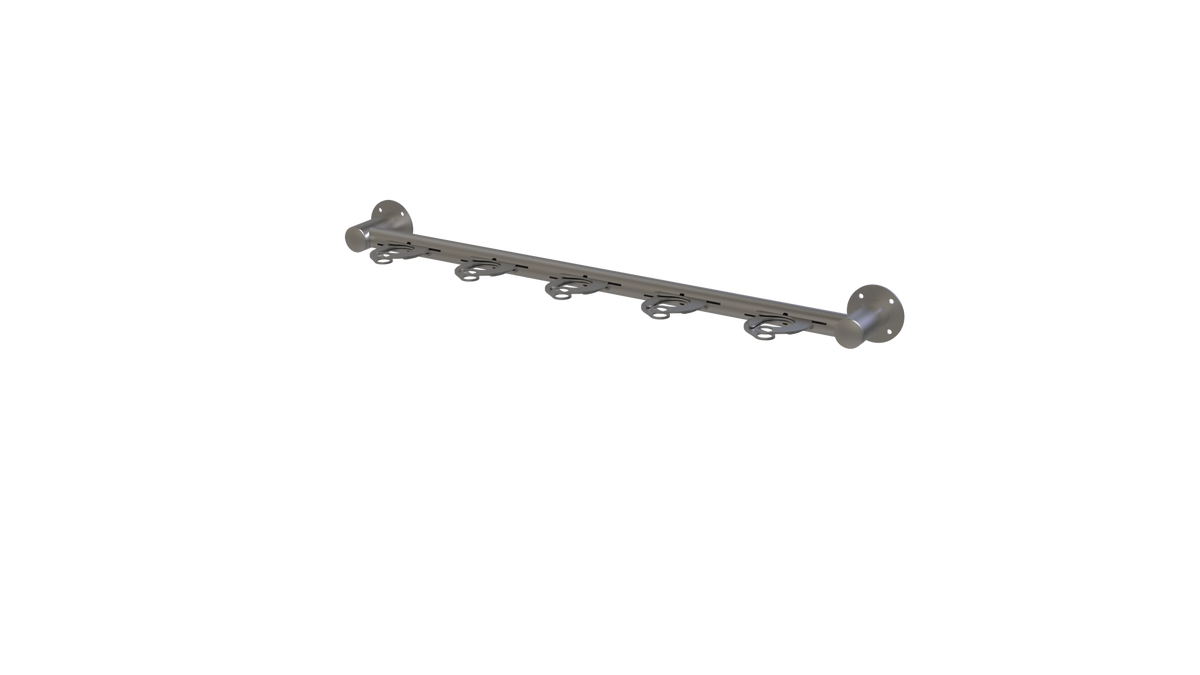 Arceau mural pour trottinettes, 5 places, inox brossé