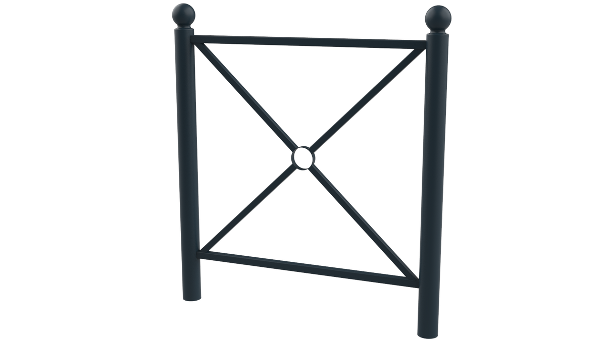 Barrière de ville tête Boulogne, thermolaquée gris anthracite RAL 7016 Image principale du produit