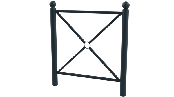 Barrière de ville tête Boulogne, thermolaquée gris anthracite RAL 7016