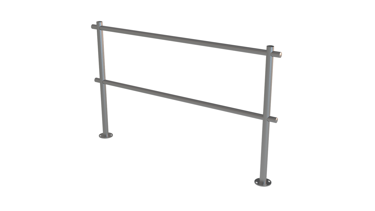 Barrière de guidage 1 500 mm inox 304L sur platine, kit complet