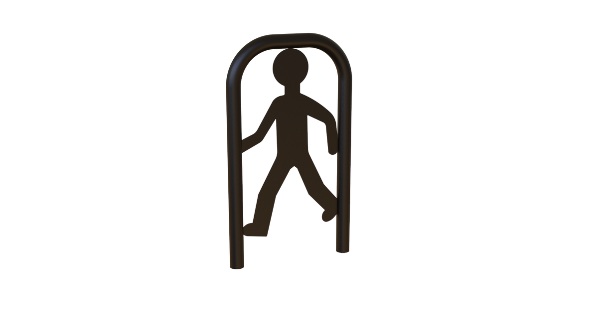 Arceau de signalisation Le Piéton à sceller, thermolaqué noir RAL 9005