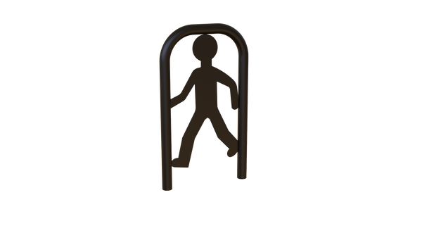 Arceau de signalisation Le Piéton à sceller, thermolaqué noir RAL 9005