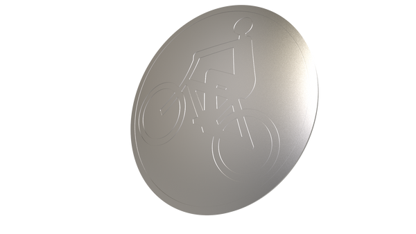 Clou de voirie inox avec pictogramme vélo gravé (option)