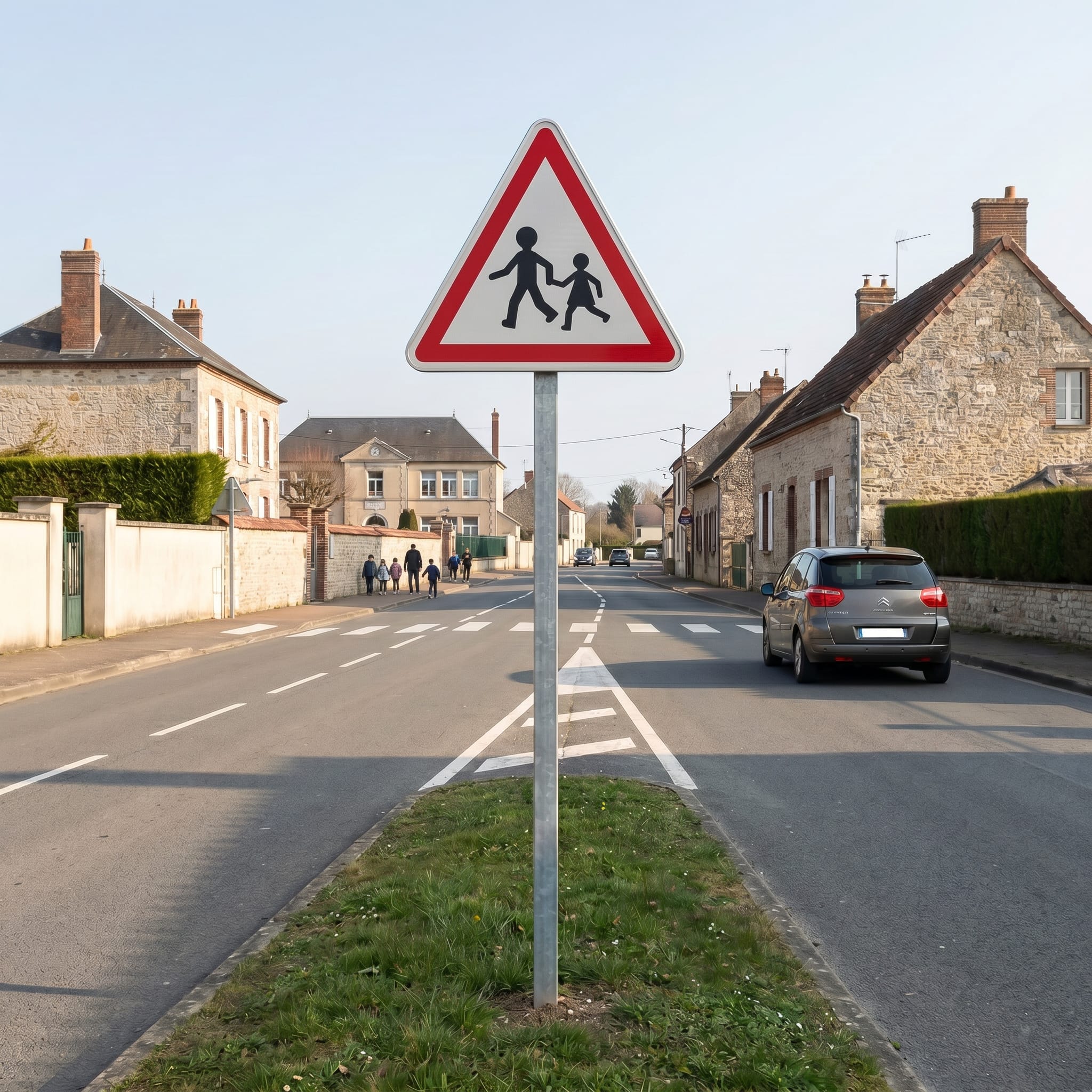 Panneau routier présence d'enfants A13a Image secondaire du produit