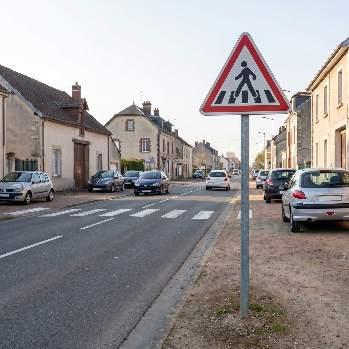 Panneau A13b en situation sur voirie