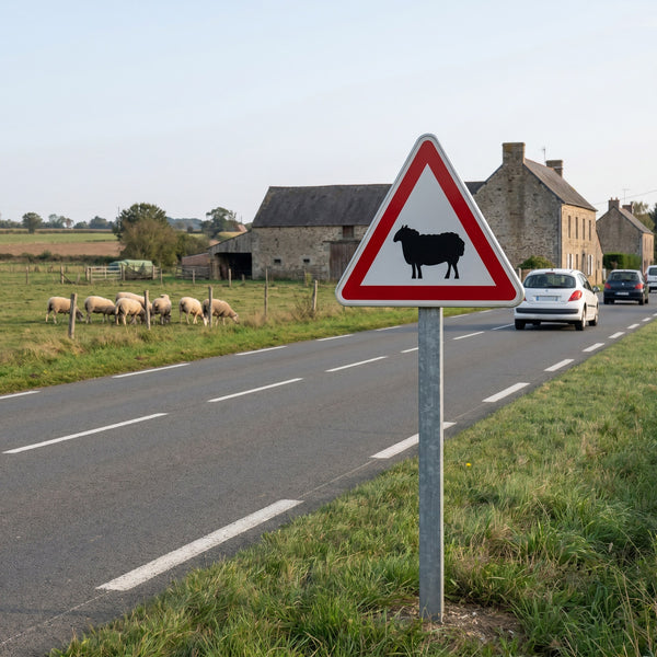 Panneau A15a2 — mise en situation sur voirie