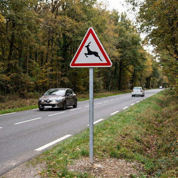 Panneau A15b — mise en situation sur voirie