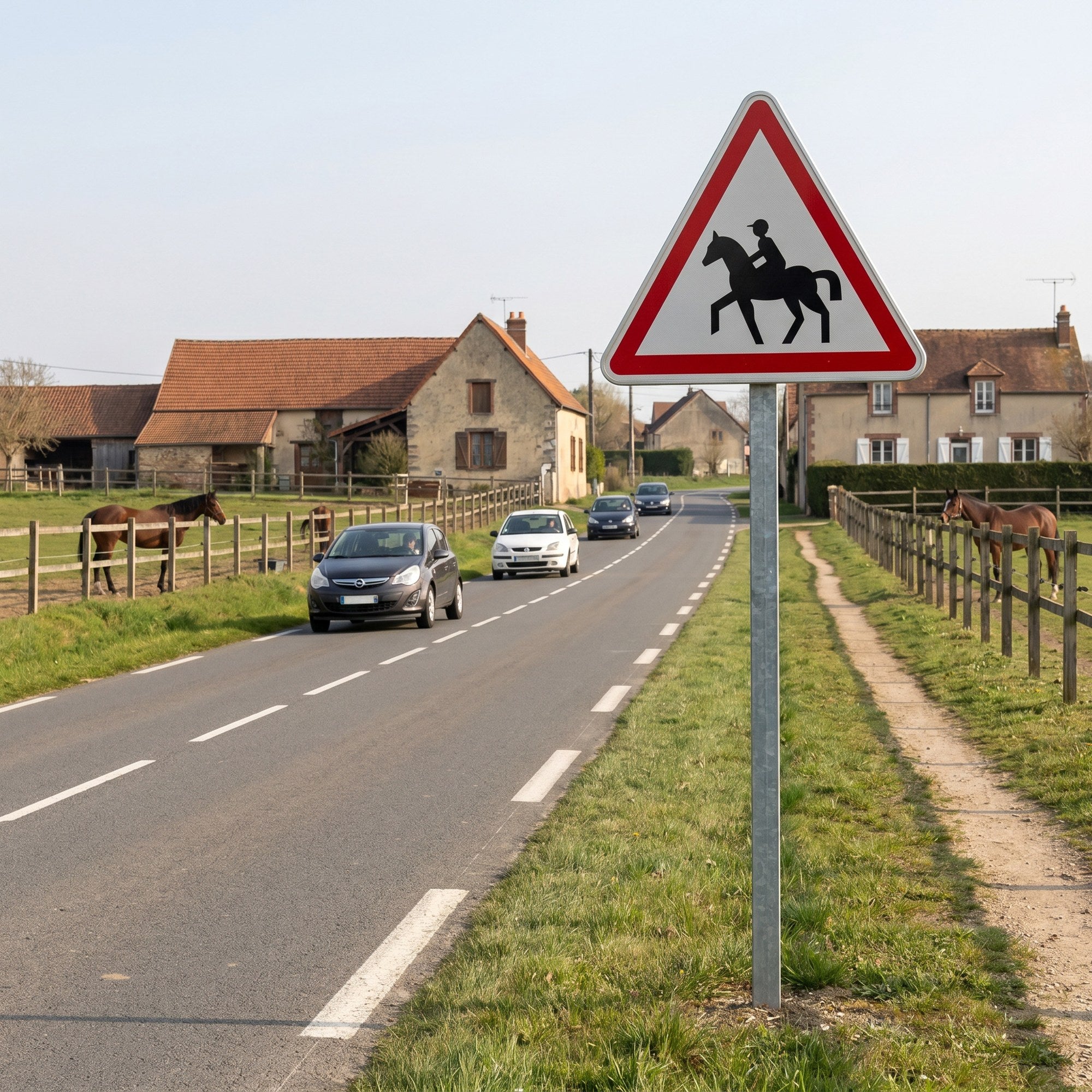 Panneau routier passage de cavaliers A15c Image secondaire du produit
