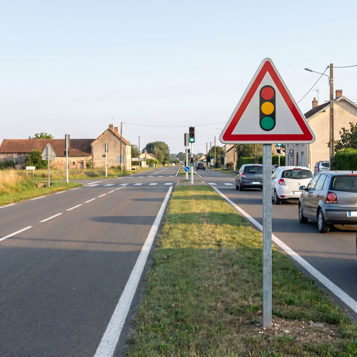 Panneau A17 — mise en situation sur voirie