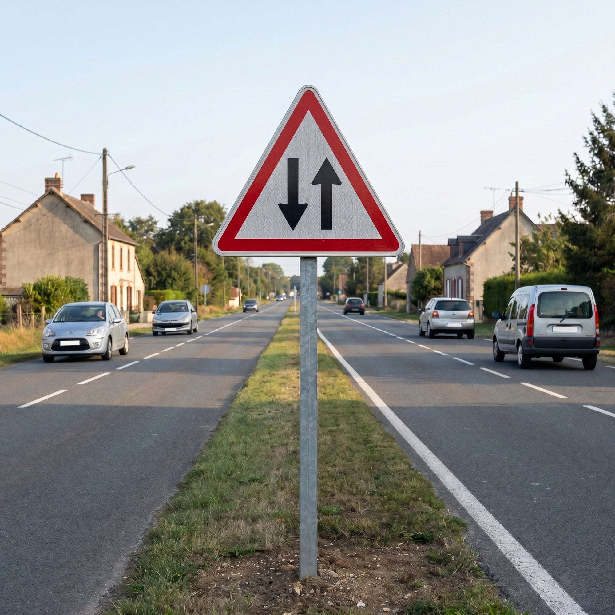 Panneau routier circulation dans les deux sens A18 Image secondaire du produit