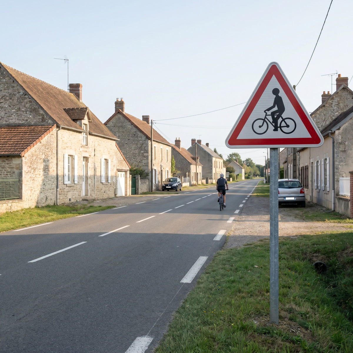 Panneau A21 — mise en situation sur voirie