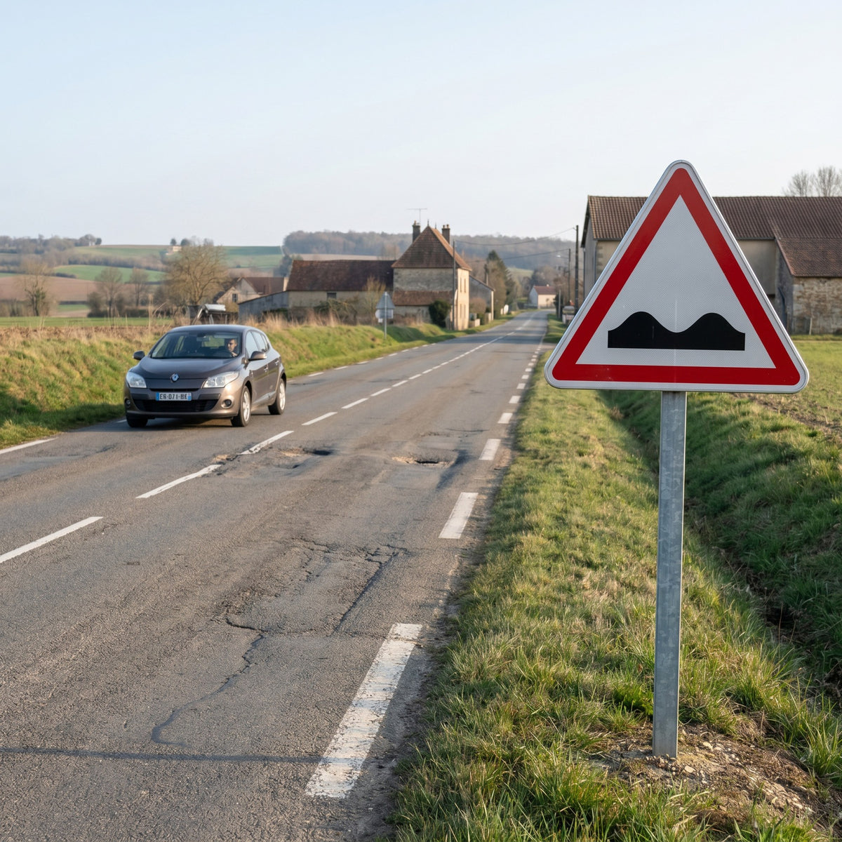 Panneau A2a — mise en situation sur voirie