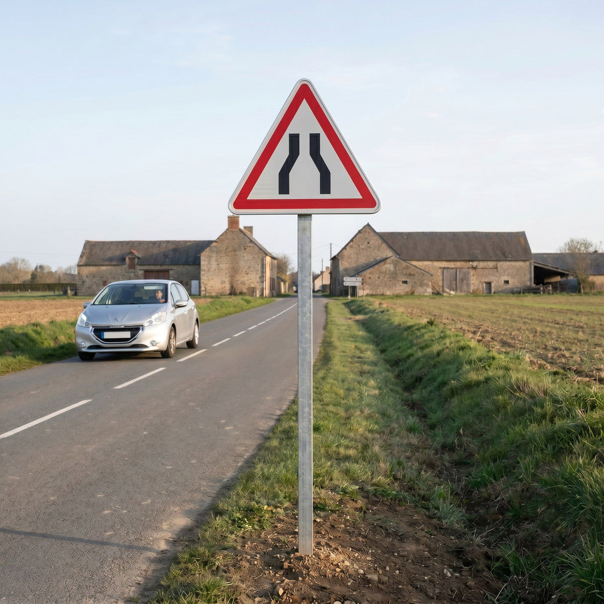 Panneau A3 — mise en situation sur voirie