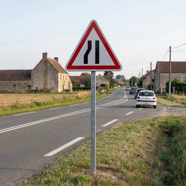 Panneau A3b — mise en situation sur voirie