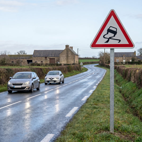 Panneau A4 — mise en situation sur voirie