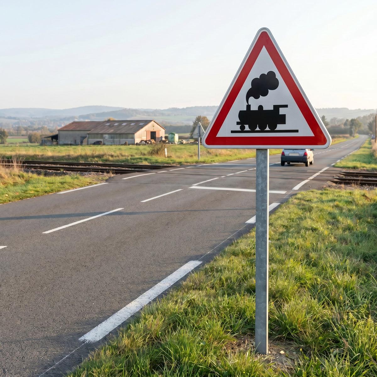 Panneau A8 — mise en situation sur voirie