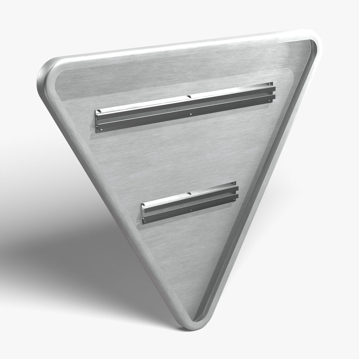 Panneau AB3a — vue 3/4 arrière avec rails de fixation