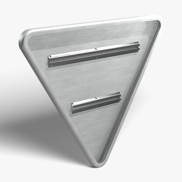 Panneau AB3a — vue 3/4 arrière avec rails de fixation