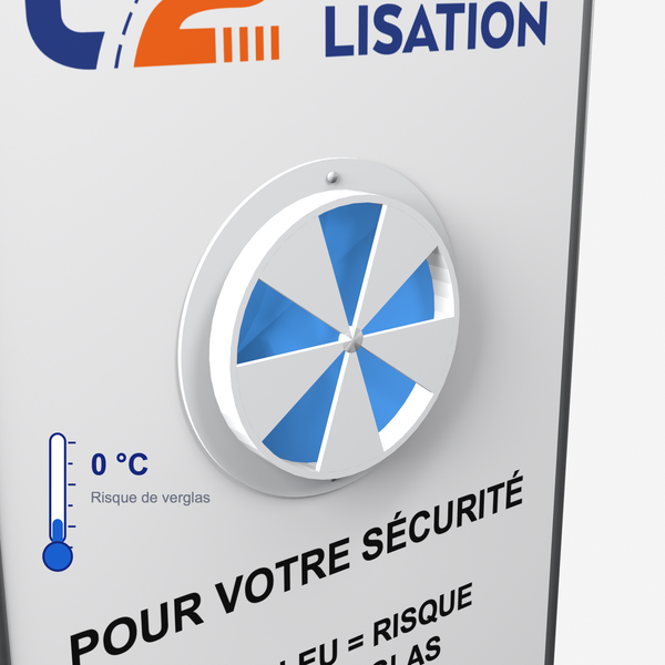 Module Alerte Gel à 0 °C — bleu = risque de verglas