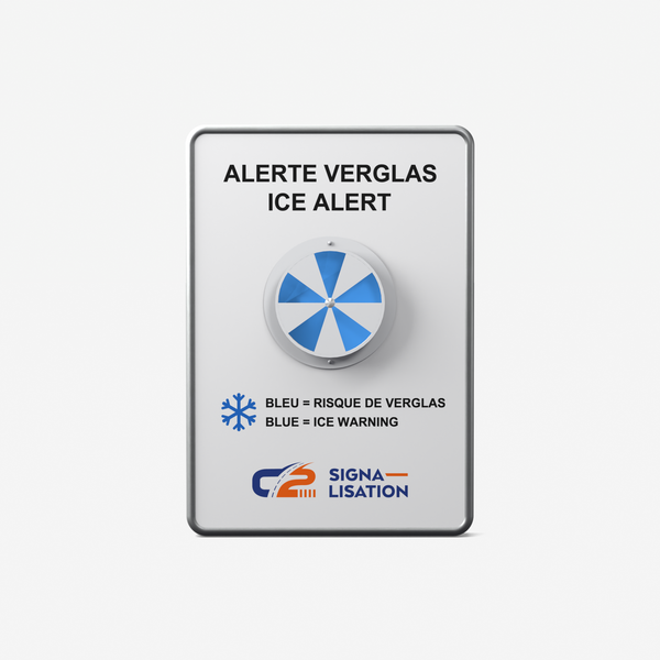 Panneau Alerte Gel bilingue français / anglais avec logo client