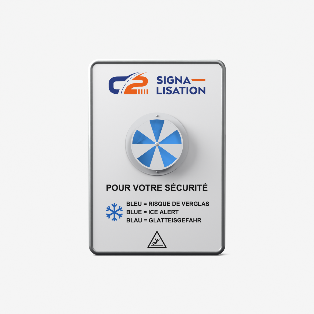 Panneau Alerte Gel trilingue français / anglais / allemand