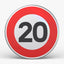 Panneau B14 - 20 km/h, face