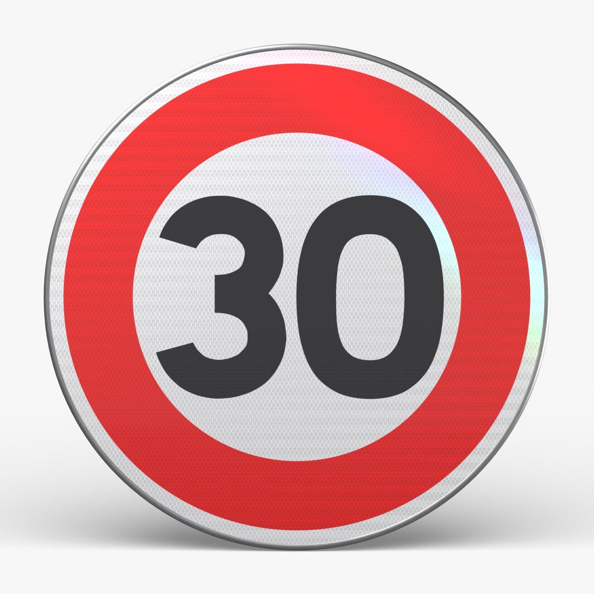 Panneau B14 limitation de vitesse 30 km/h, vue de face