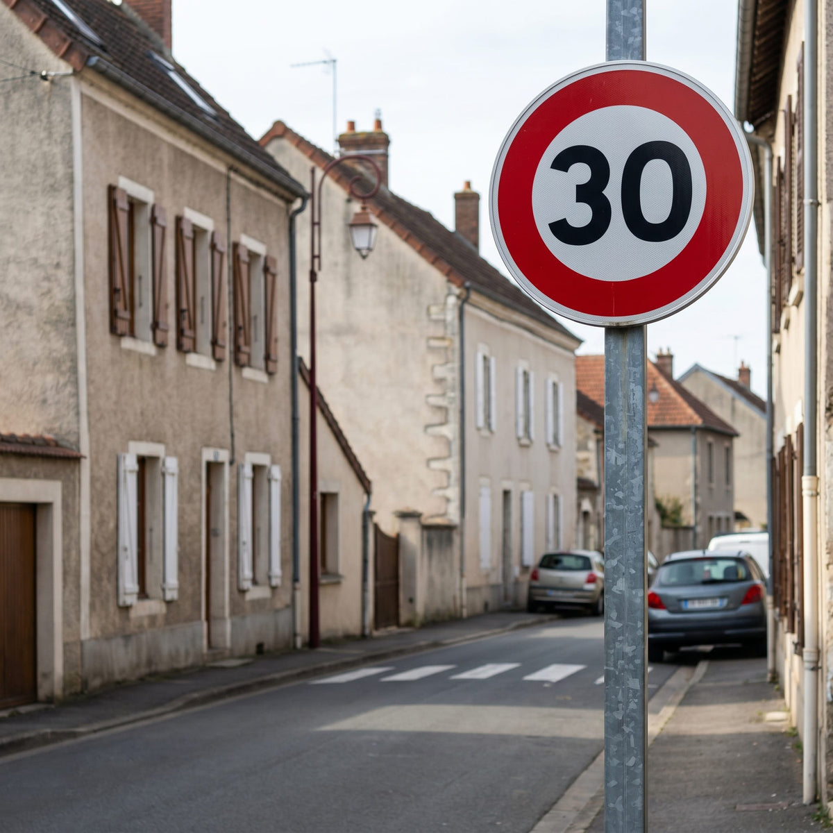 Panneau B14 — 30 km/h, mise en situation sur voirie