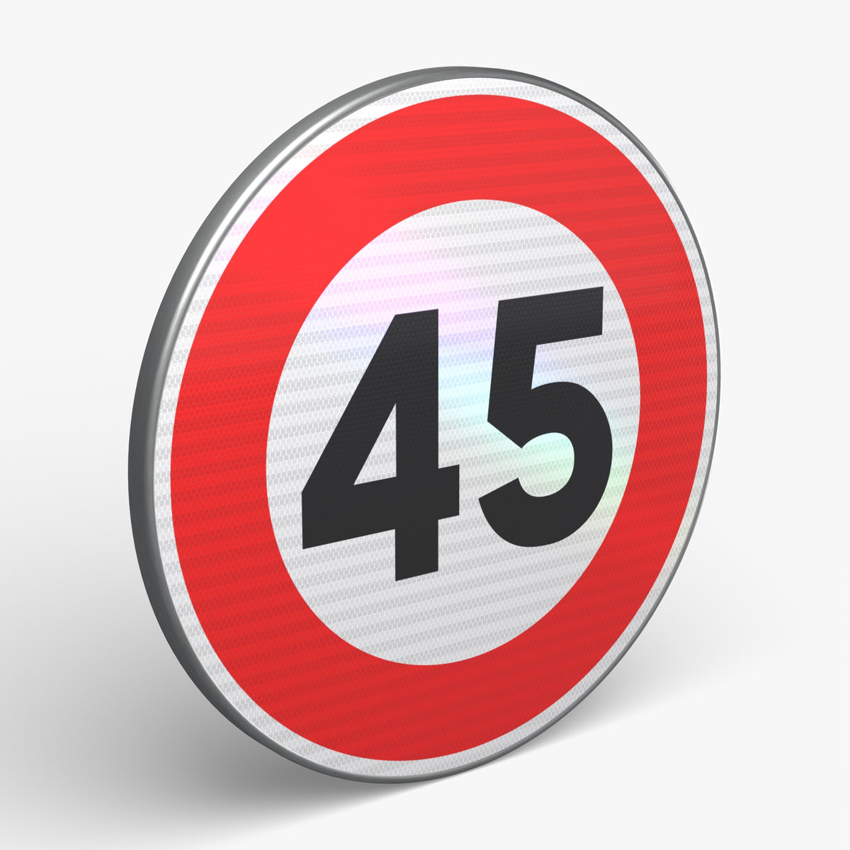 Panneau B14 - 45 km/h, vue 3/4 face