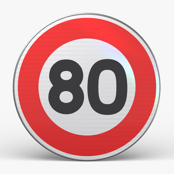 Panneau B14 - 80 km/h, face