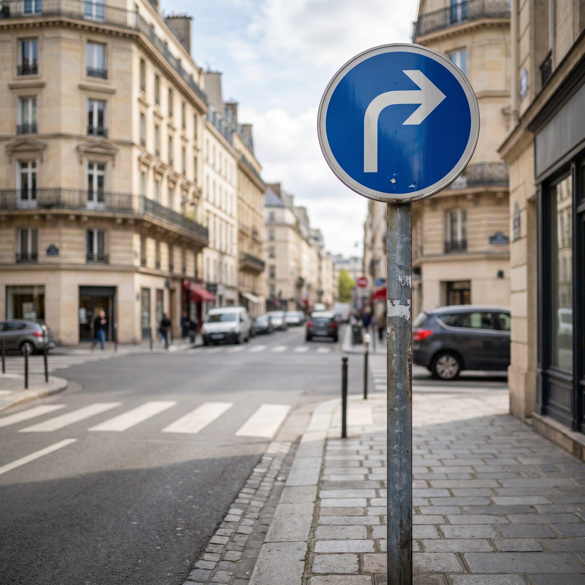 Panneau routier direction obligatoire à droite B21c1 Image secondaire du produit