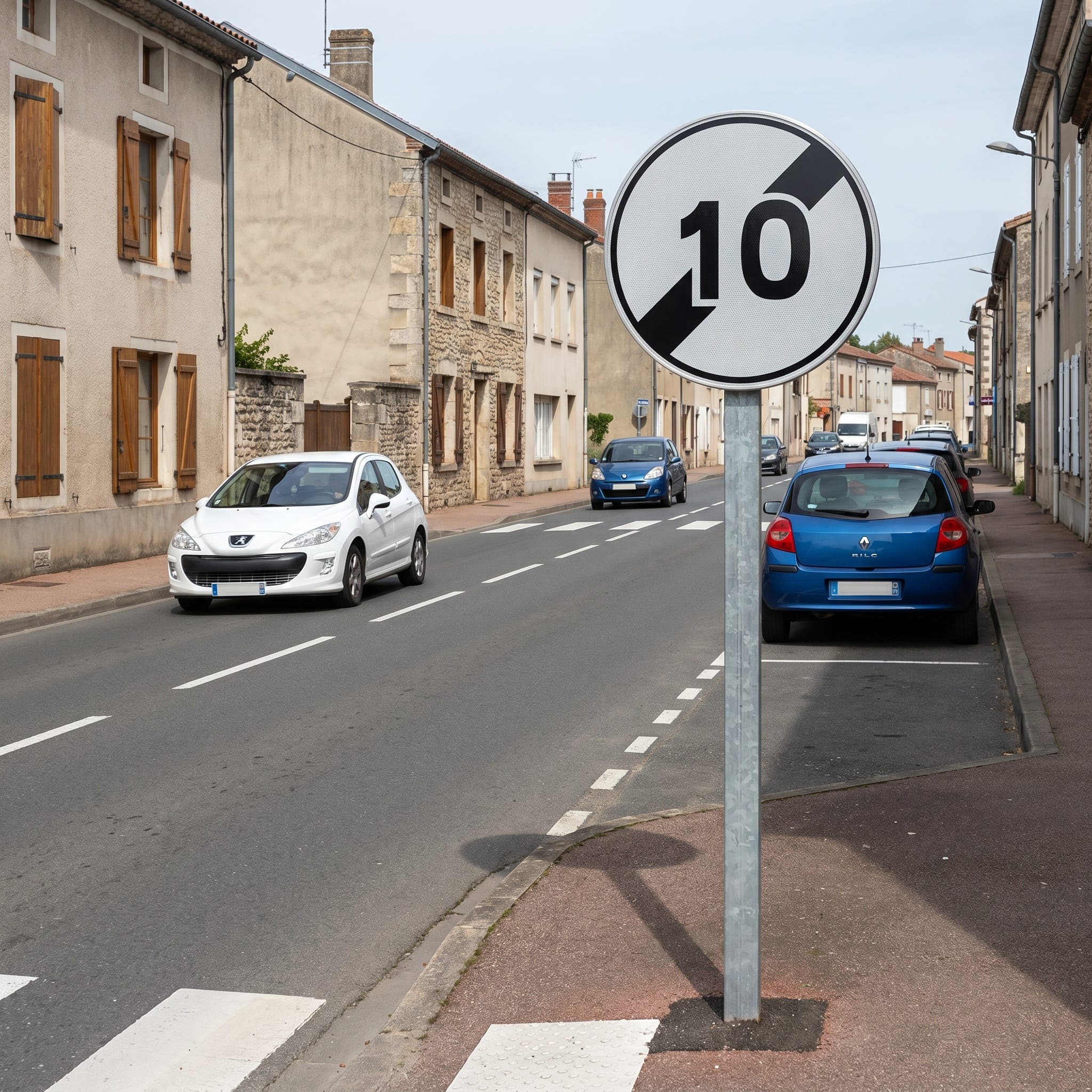 Panneau routier fin de limitation de vitesse 10 km/h B33 Image secondaire du produit