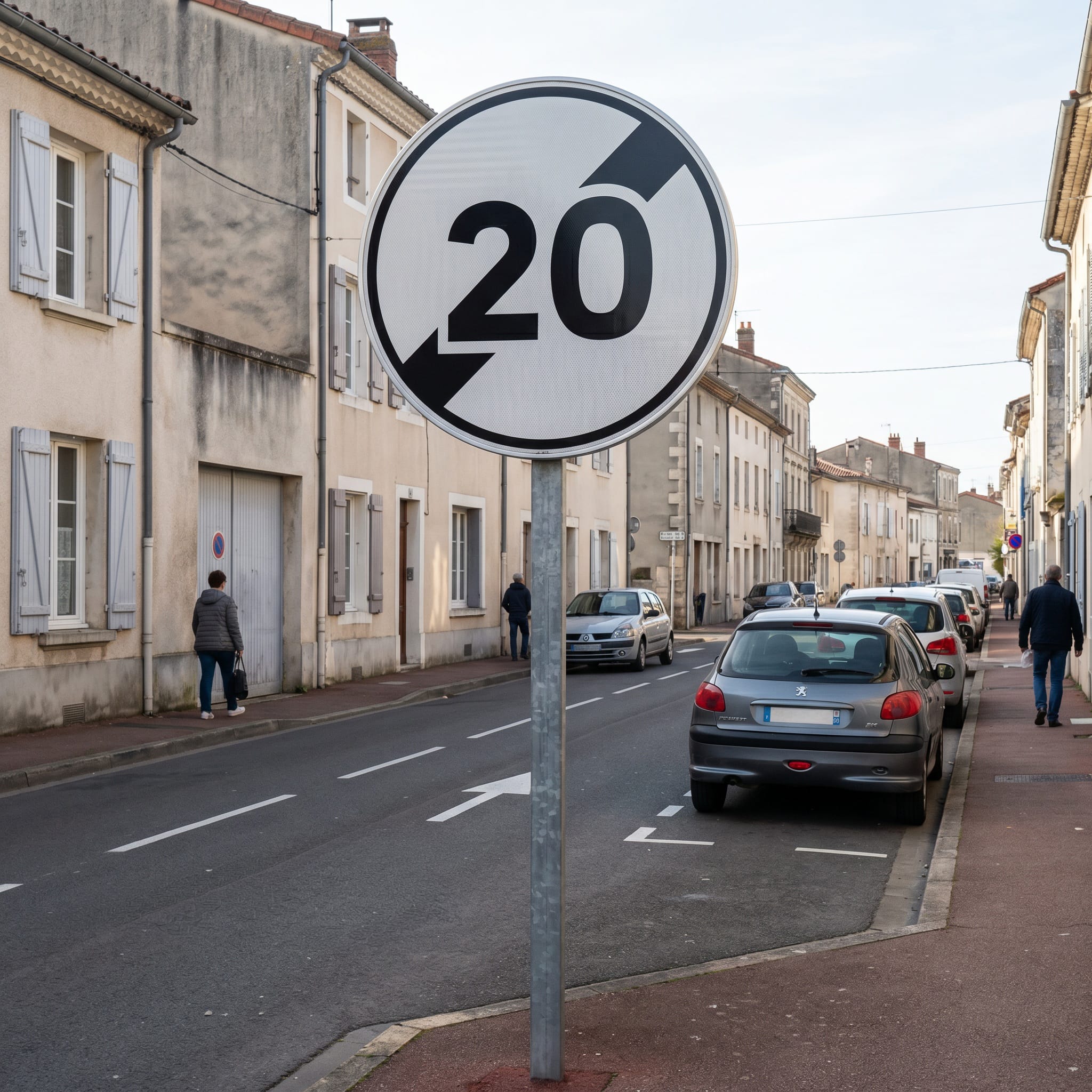 Panneau routier fin de limitation de vitesse 20 km/h B33 Image secondaire du produit