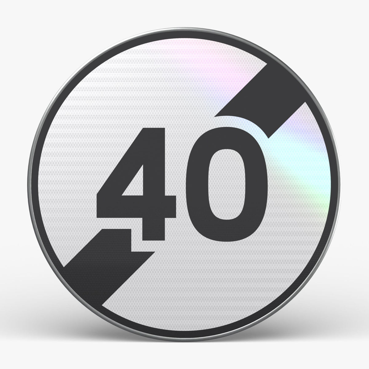 Panneau B33 fin de limitation 40 km/h, face Image principale du produit
