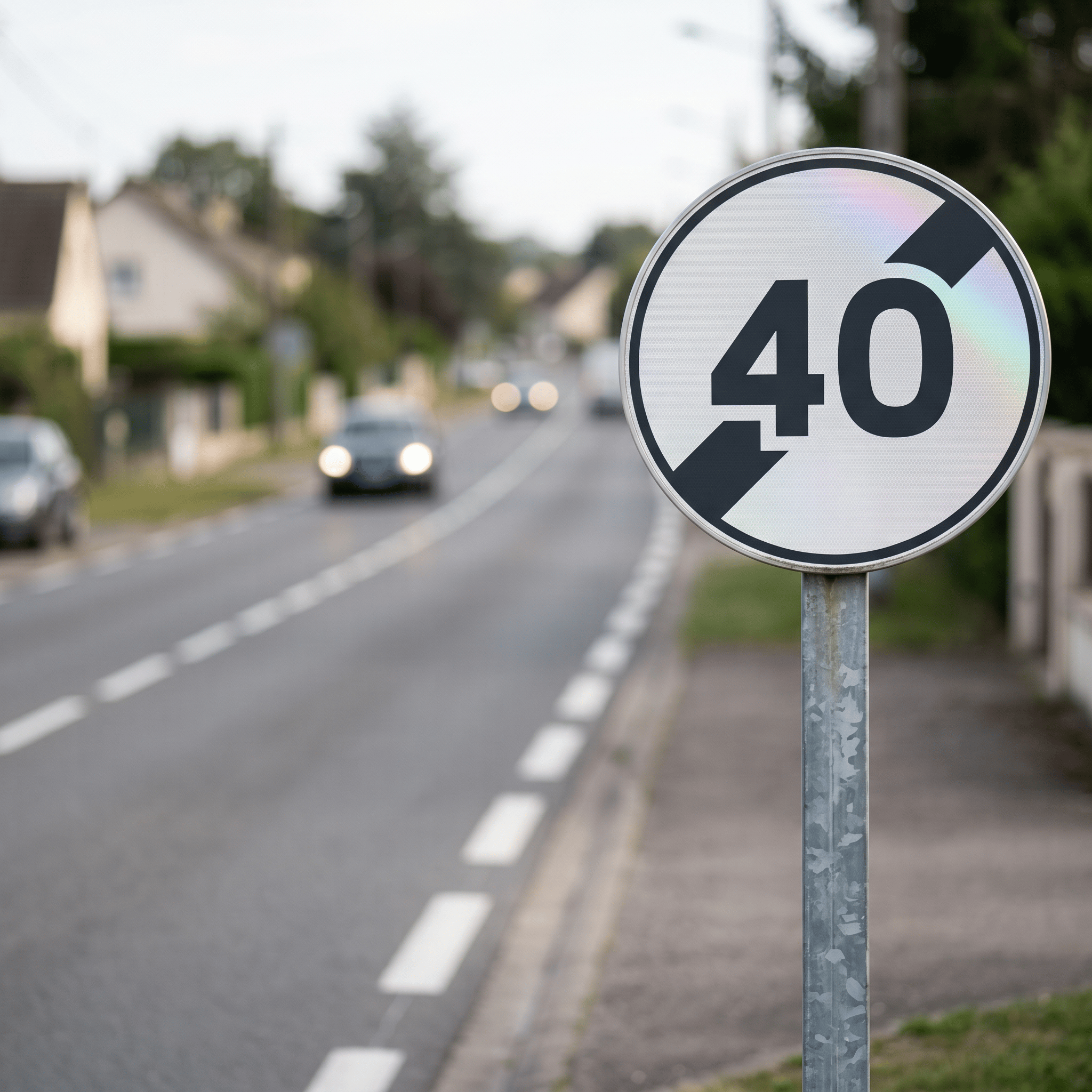 Panneau routier fin de limitation de vitesse 40 km/h B33 Image secondaire du produit