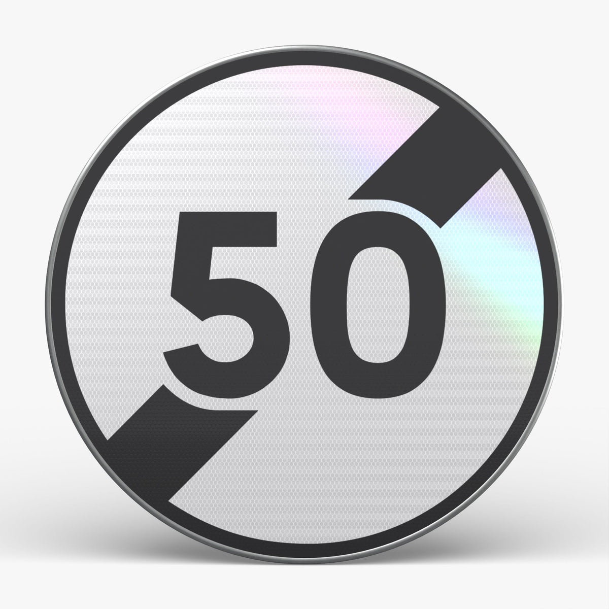 Panneau B33 fin de limitation 50 km/h, face Image principale du produit