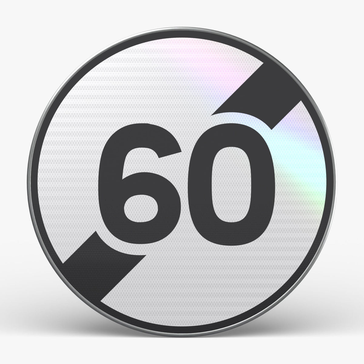 Panneau B33 fin de limitation 60 km/h, face Image principale du produit
